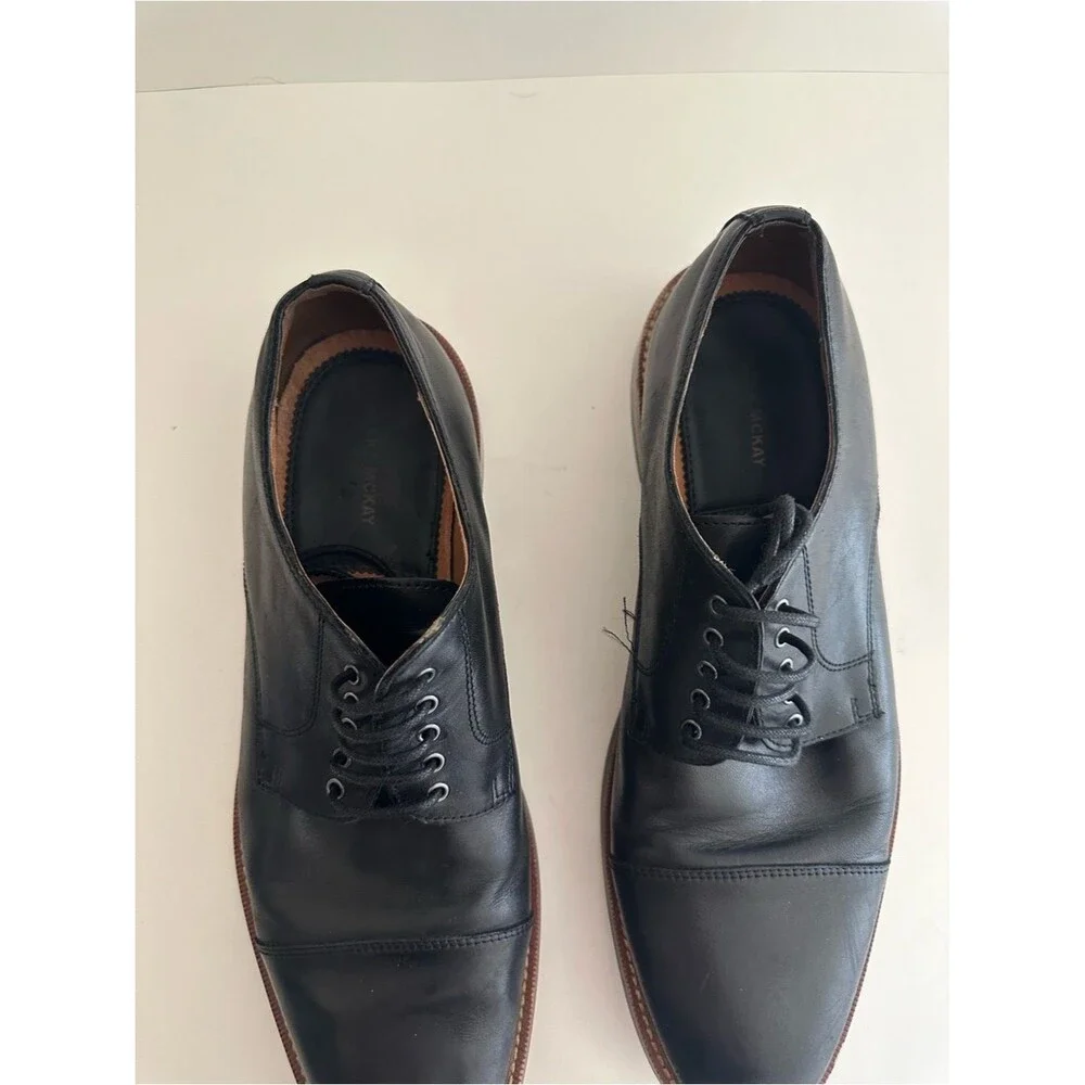 Blake McKay T9 black leather cap-toe oxford